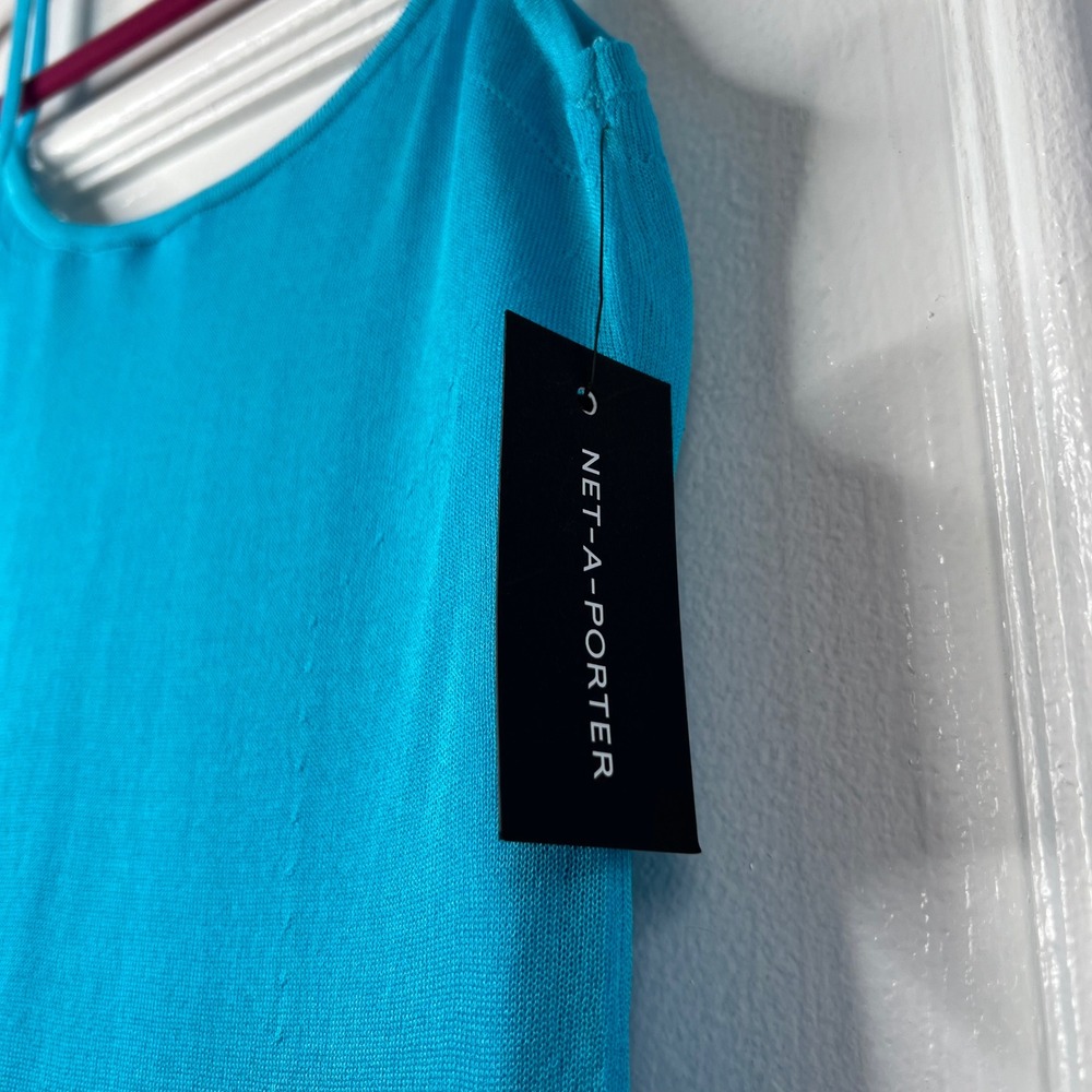 NWT Jacquemus La Robe Maille Roupao Sheer Mini Dress Knit Turquoise Blue Size 34 - Picture 6 of 16